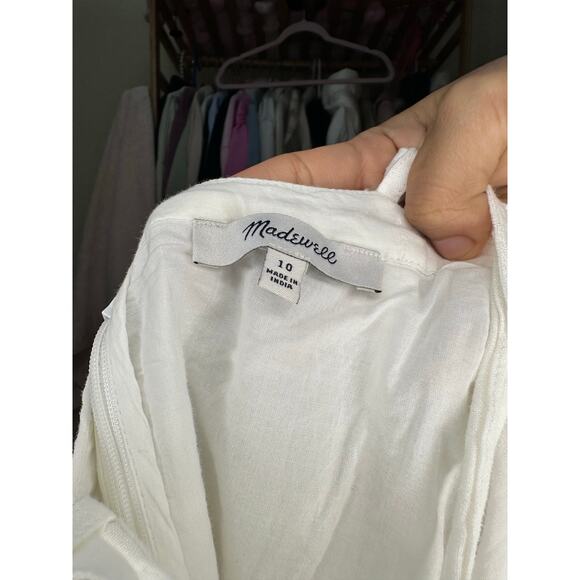 Madewell Embroidered Eyelet Tie Back Cami Midi Dress Size 10 White - Picture 8 of 15
